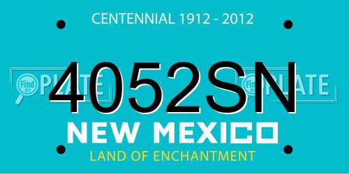 4052SN New Mexico License Plate