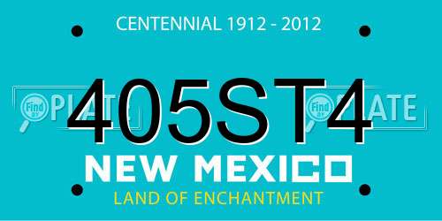 405ST4 New Mexico License Plate