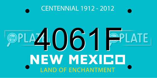 4061F New Mexico License Plate