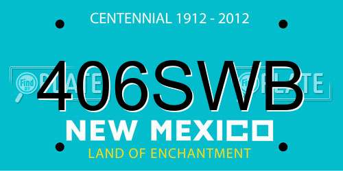 406SWB New Mexico License Plate