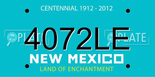 4072LE New Mexico License Plate
