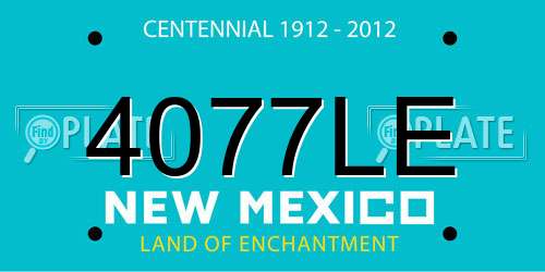 4077LE New Mexico License Plate