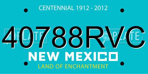 40788RVC New Mexico License Plate