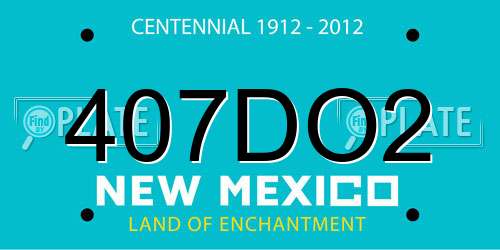 407DO2 New Mexico License Plate