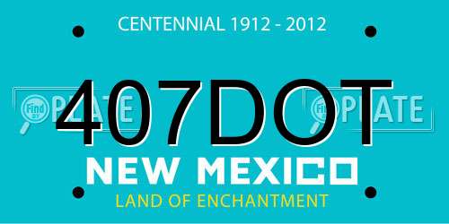 407DOT New Mexico License Plate