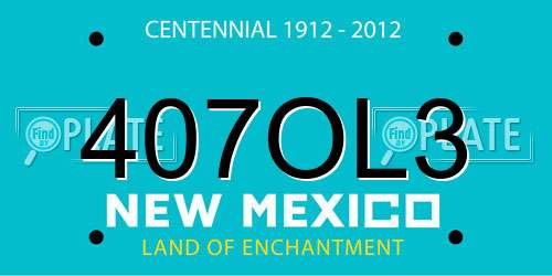 407OL3 New Mexico License Plate