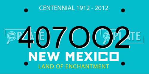407OO2 New Mexico License Plate