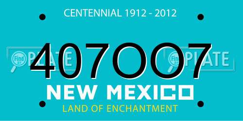 407OO7 New Mexico License Plate