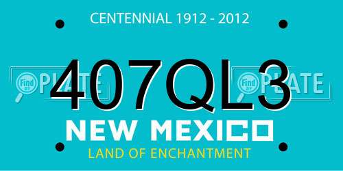 407QL3 New Mexico License Plate