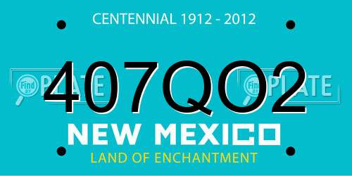 407QO2 New Mexico License Plate