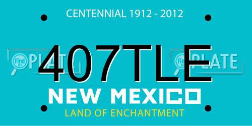 407TLE New Mexico License Plate