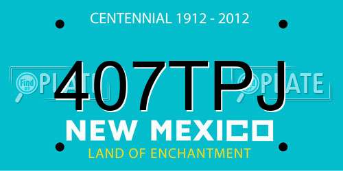 407TPJ New Mexico License Plate