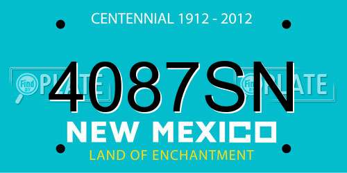 4087SN New Mexico License Plate