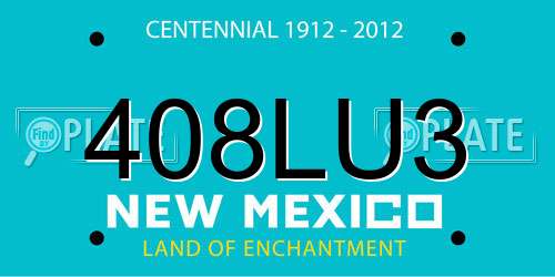 408LU3 New Mexico License Plate