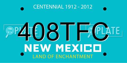 408TFC New Mexico License Plate