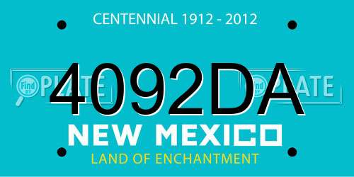 4092DA New Mexico License Plate
