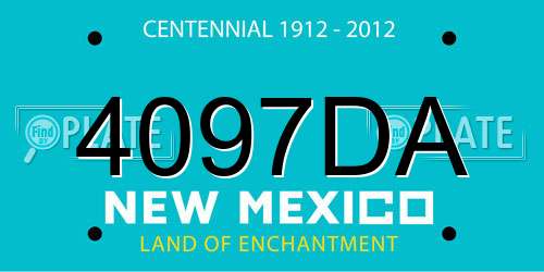 4097DA New Mexico License Plate