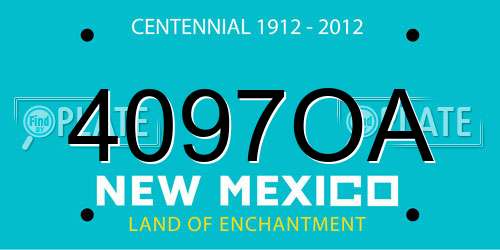 4097OA New Mexico License Plate