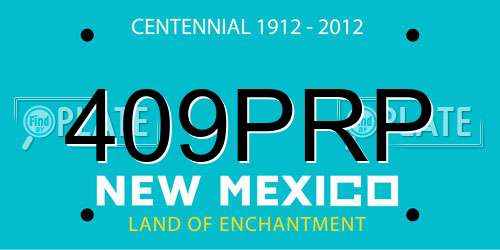 409PRP New Mexico License Plate