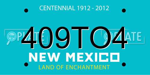 409TO4 New Mexico License Plate