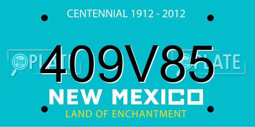 409V85 New Mexico License Plate