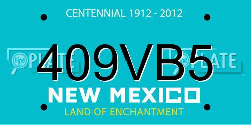 409VB5 New Mexico License Plate