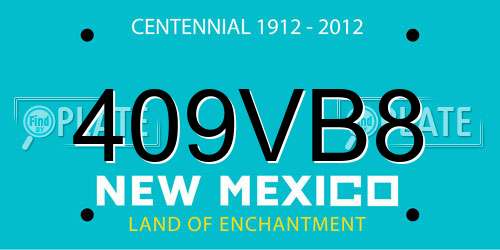 409VB8 New Mexico License Plate