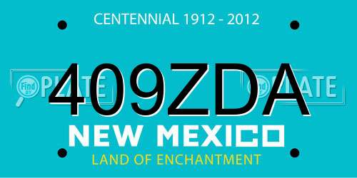 409ZDA New Mexico License Plate