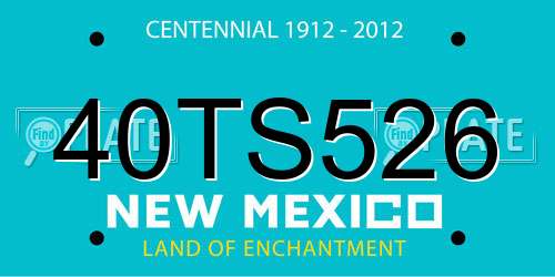40TS526 New Mexico License Plate
