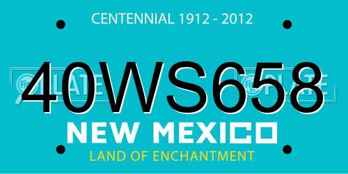 40WS658 New Mexico License Plate