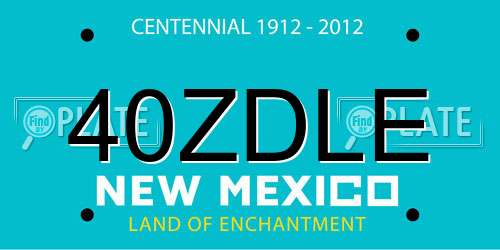 40ZDLE New Mexico License Plate