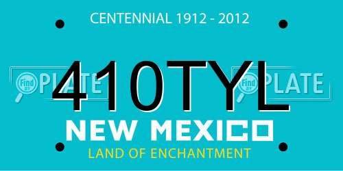 410TYL New Mexico License Plate
