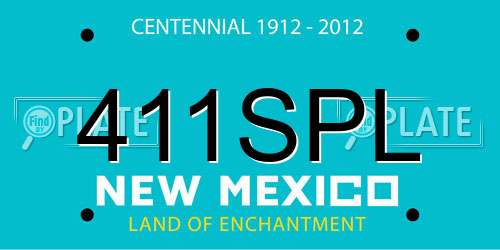 411SPL New Mexico License Plate