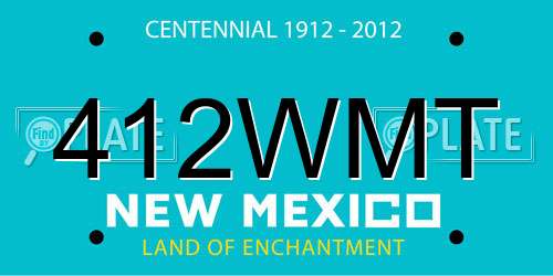 412WMT New Mexico License Plate
