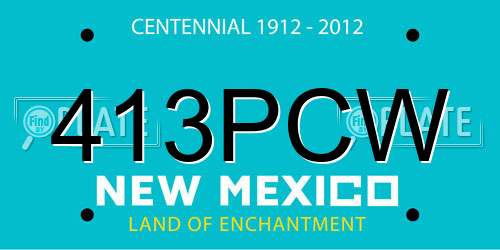 413PCW New Mexico License Plate