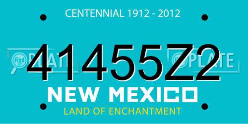 41455Z2 New Mexico License Plate
