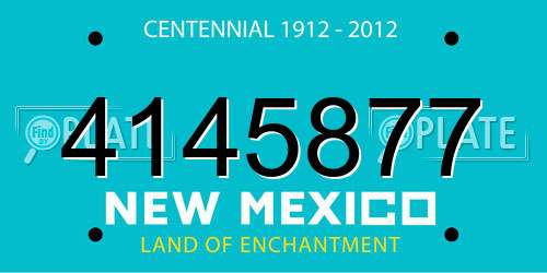 4145877 New Mexico License Plate