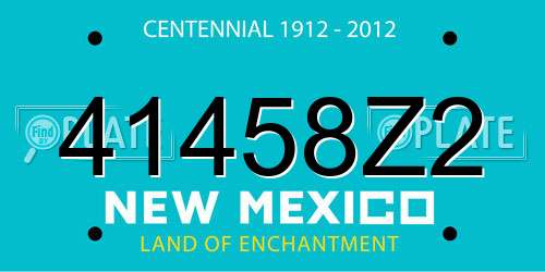 41458Z2 New Mexico License Plate