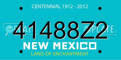 41488Z2 New Mexico License Plate