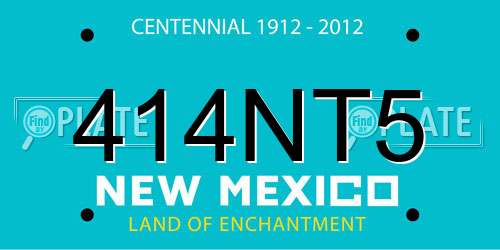 414NT5 New Mexico License Plate
