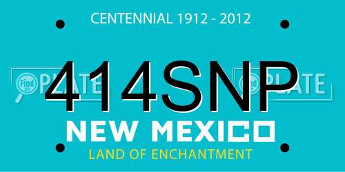 414SNP New Mexico License Plate