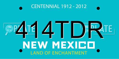 414TDR New Mexico License Plate