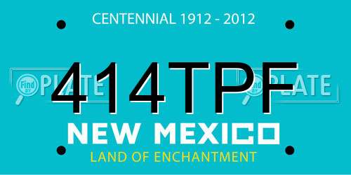 414TPF New Mexico License Plate