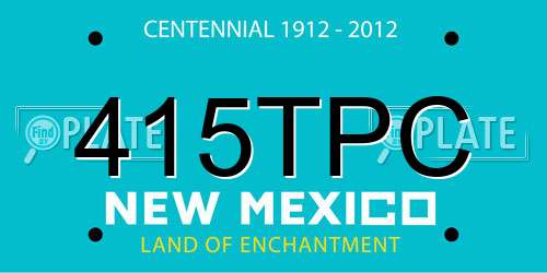 415TPC New Mexico License Plate