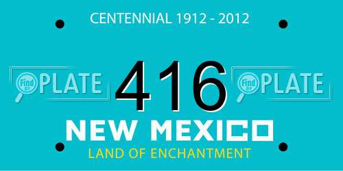 416 New Mexico License Plate