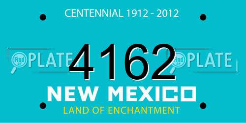 4162 New Mexico License Plate
