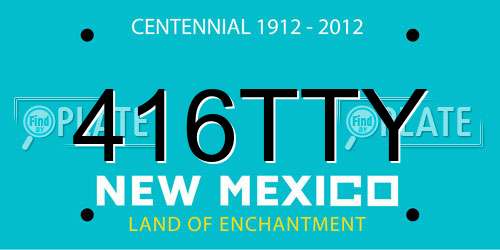416TTY New Mexico License Plate