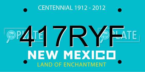 417RYF New Mexico License Plate