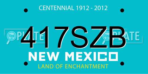 417SZB New Mexico License Plate