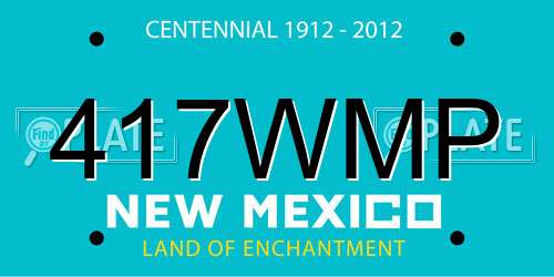 417WMP New Mexico License Plate